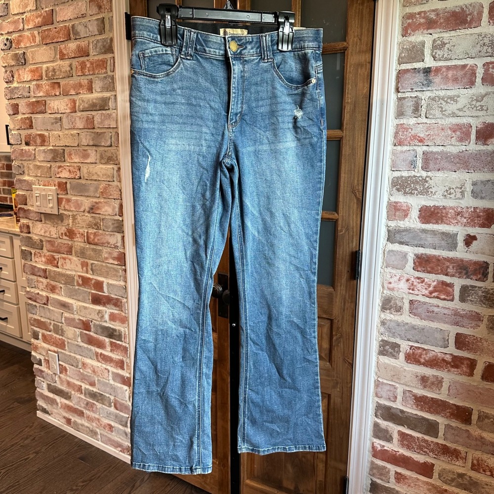Democracy Jeans Womens Blue Ab Technology Booty Lift Distressed 12